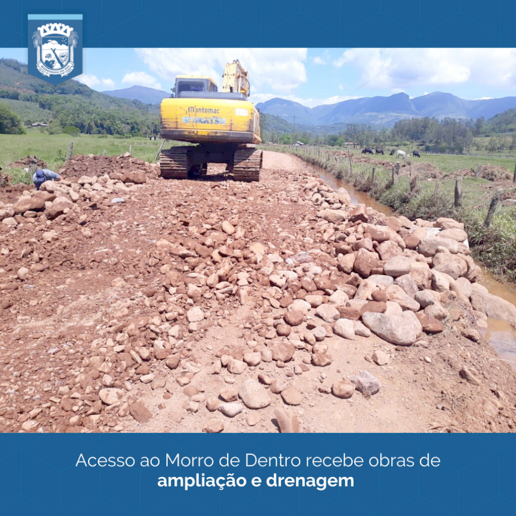ACESSO AO MORRO DE DENTRO RECEBE OBRAS DE AMPLIAÇÃO E DRENAGEM EM MORRINHOS DO SUL