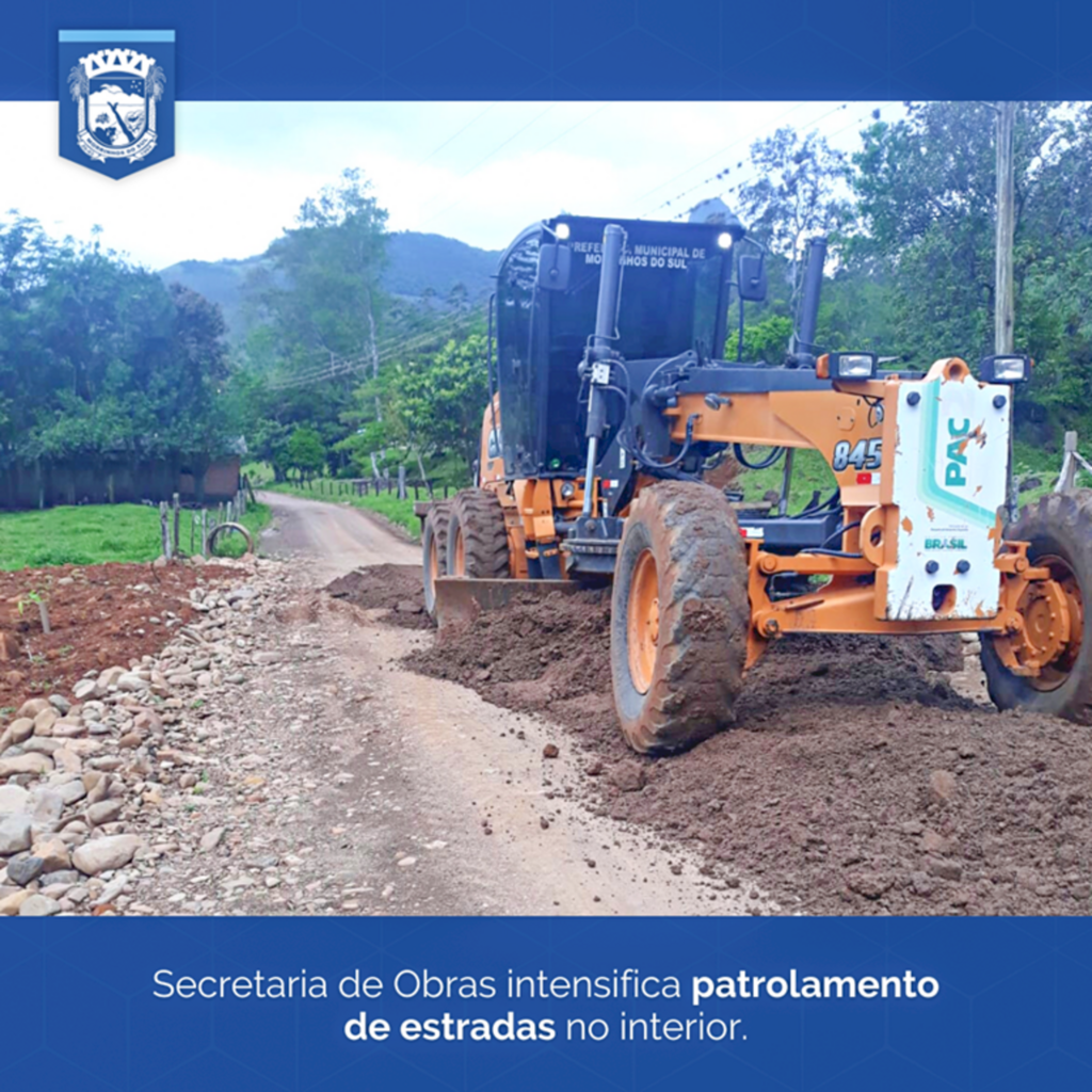 SECRETARIA DE OBRAS INTENSIFICA PATROLAMENTO DE ESTRADAS NO INTERIOR DE MORRINHOS DO SUL