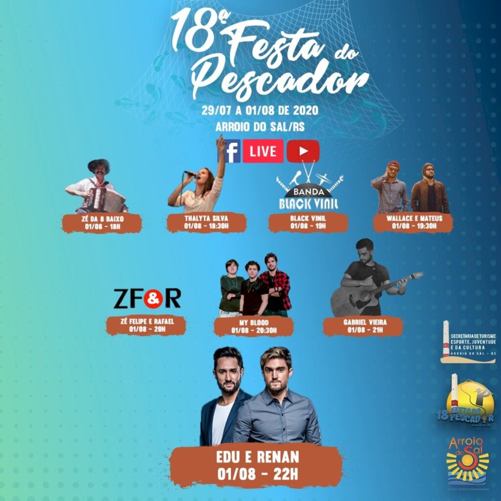ARROIO DO SAL REALIZA A PRIMEIRA FESTA DO PESCADOR ON-LINE
