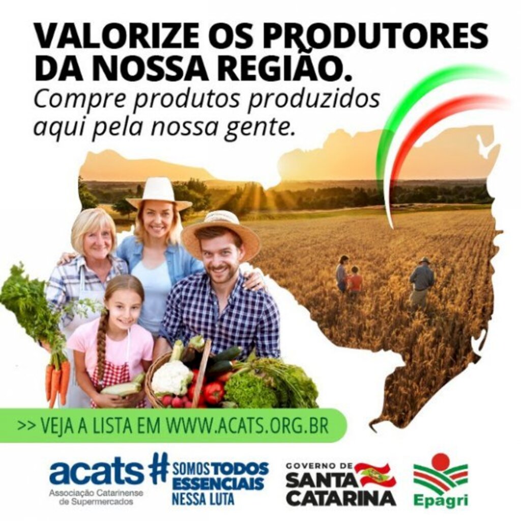 EPAGRI E SUPERMERCADOS LANÇAM CAMPANHA PARA ESTIMULAR CONSUMO DE PRODUTOS DA AGRICULTURA FAMILIAR CATARINENSE