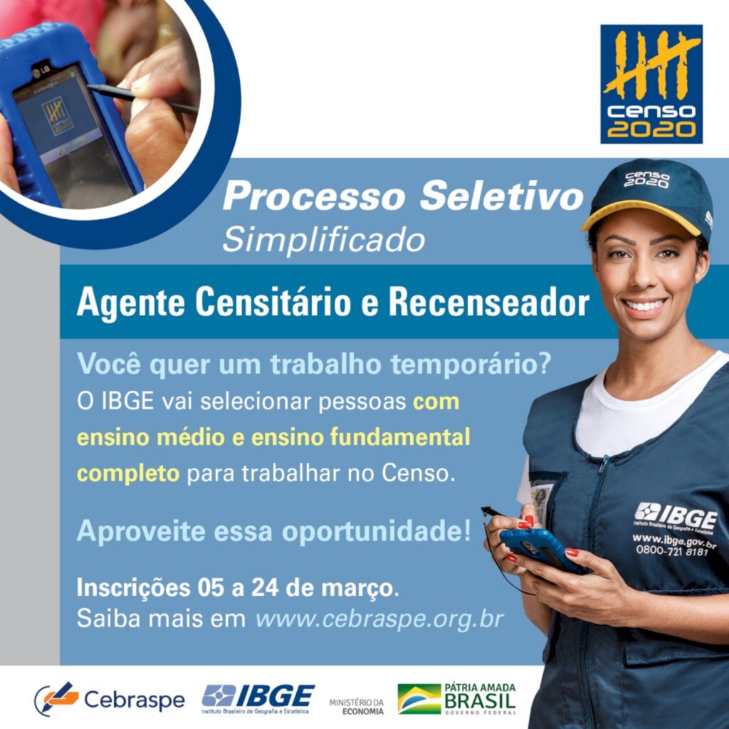 PROCESSOS SELETIVOS PARA CONTRATAÇÃO DE AGENTES CENSITÁRIOS E RECENSEADORES PARA ARROIO DO SAL