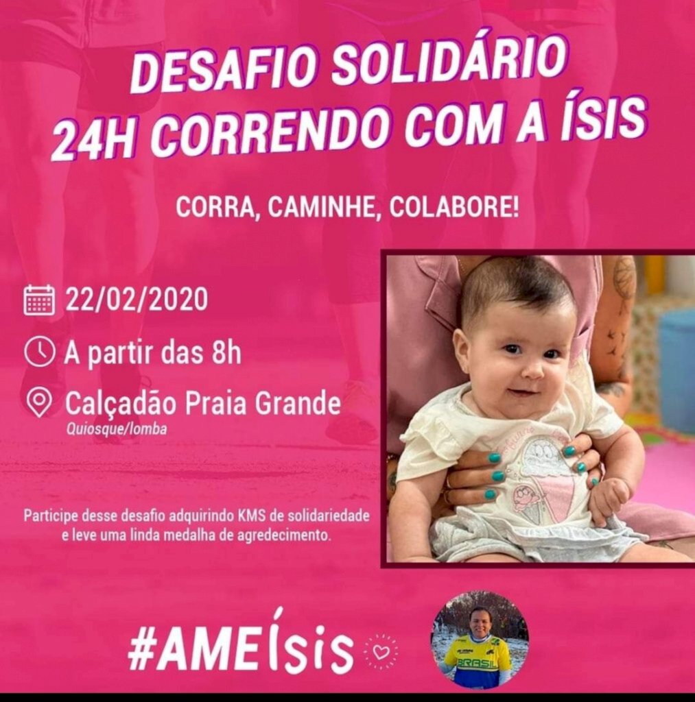 NESTE SÁBADO, ULTRAMARATONISTA VAI CORRER 24H EM TORRES INTEGRANDO A CAMPANHA DA MENINA ISIS