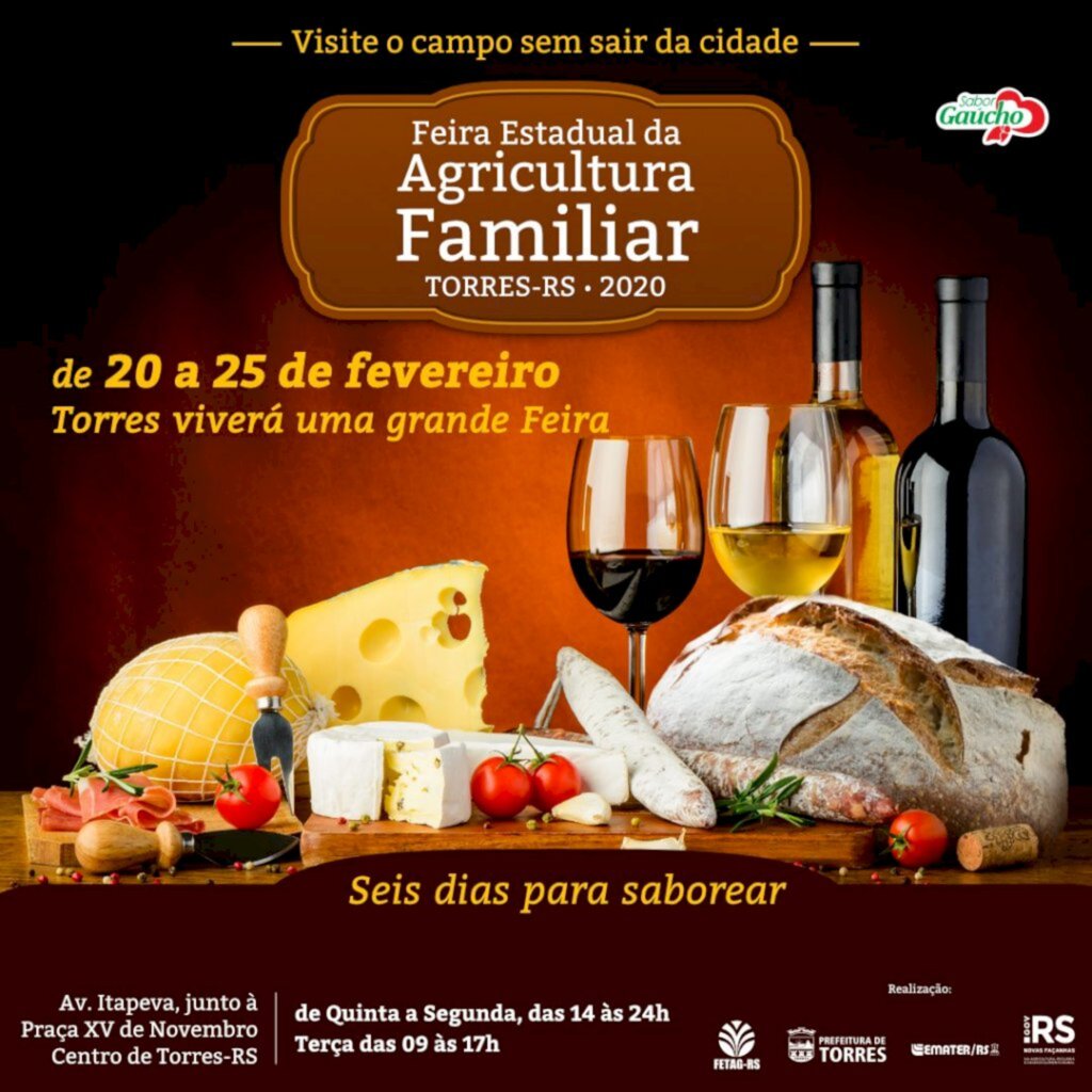 VEM AÍ, A 8ª FEIRA ESTADUAL DA AGRICULTURA FAMILIAR DE TORRES, DE 20 A 25 DE FEVEREIRO