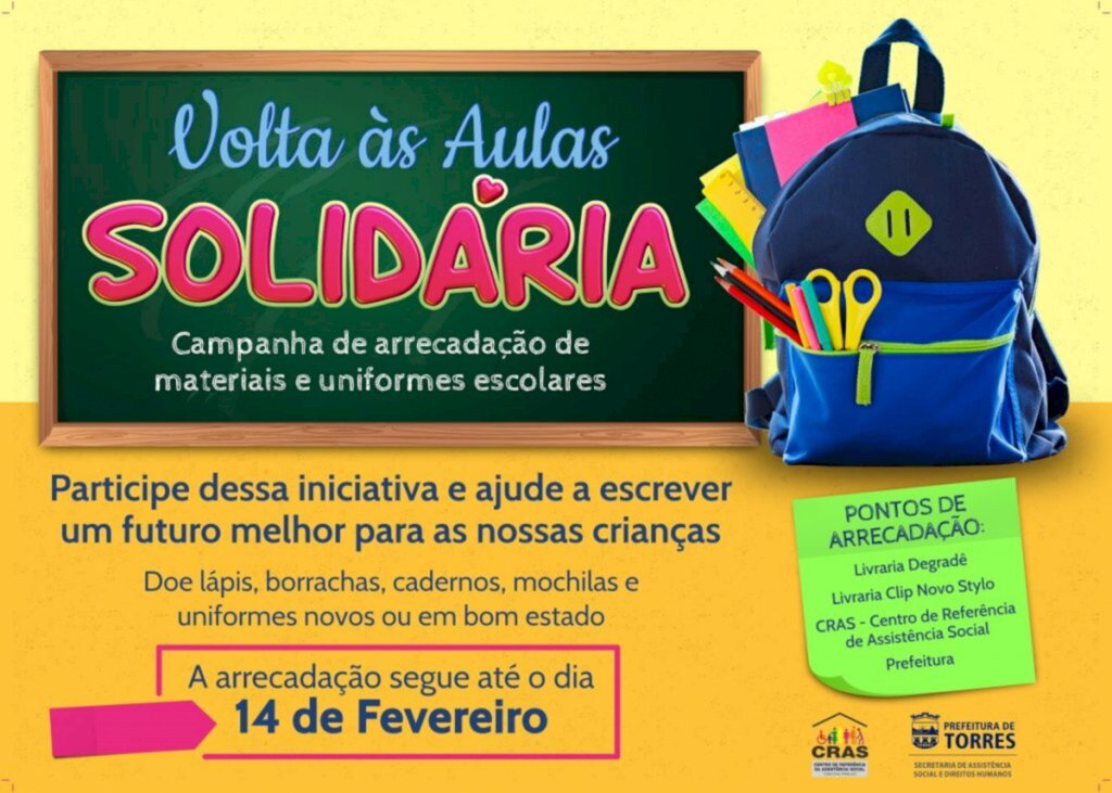 ASSISTÊNCIA SOCIAL LANÇA CAMPANHA VOLTA ÀS AULAS SOLIDÁRIAS