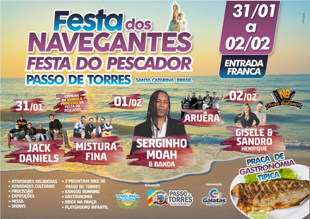 GRANDES ATRAÇÕES CONFIRMADAS PARA A  FESTA DOS NAVEGANTES E FESTA DO PESCADOR EM PASSO DE TORRES