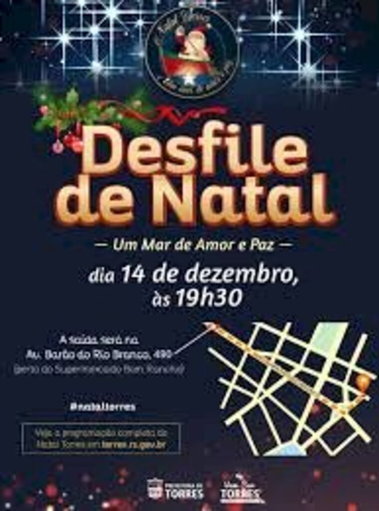 NESTE SÁBADO TEM DESFILE TEMÁTICO DO NATAL EM TORRES