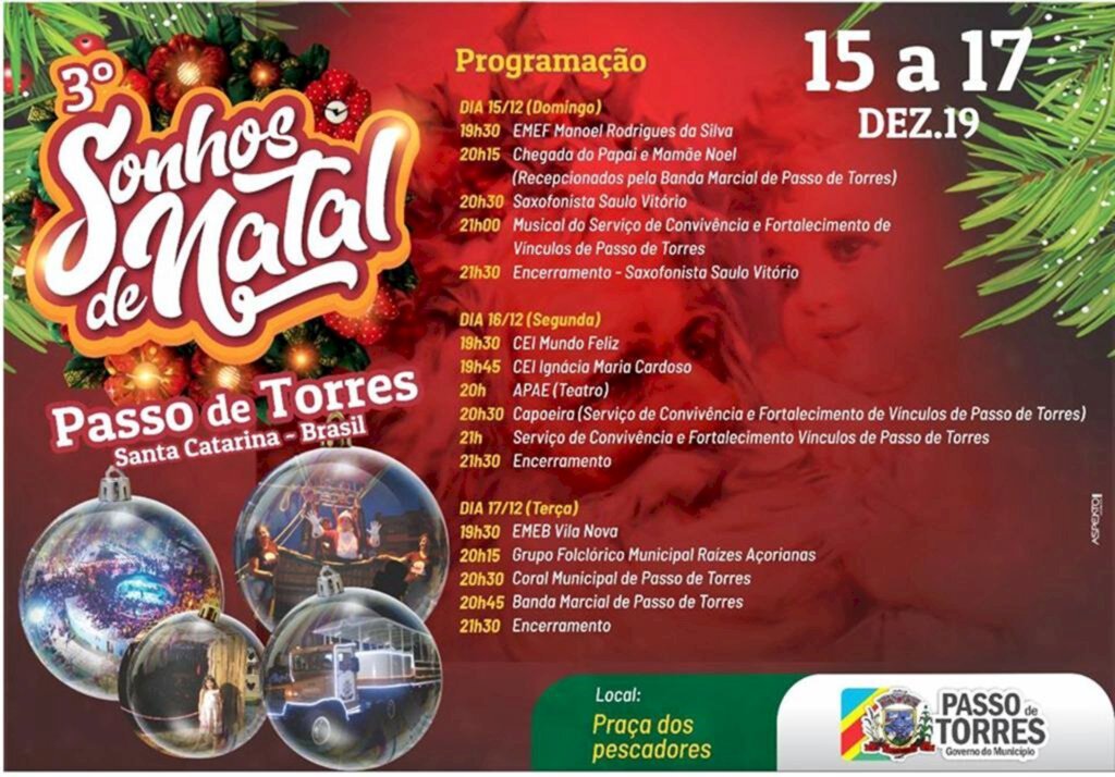 MUNICÍPIO DE PASSO DE TORRES  REALIZA O 3º SONHOS DE NATAL
