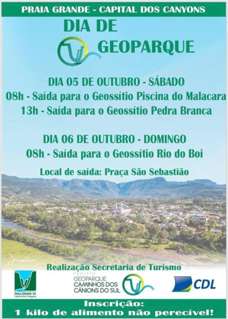 PRAIA GRANDE PROMOVERÁ O DIA DE GEOPARQUE