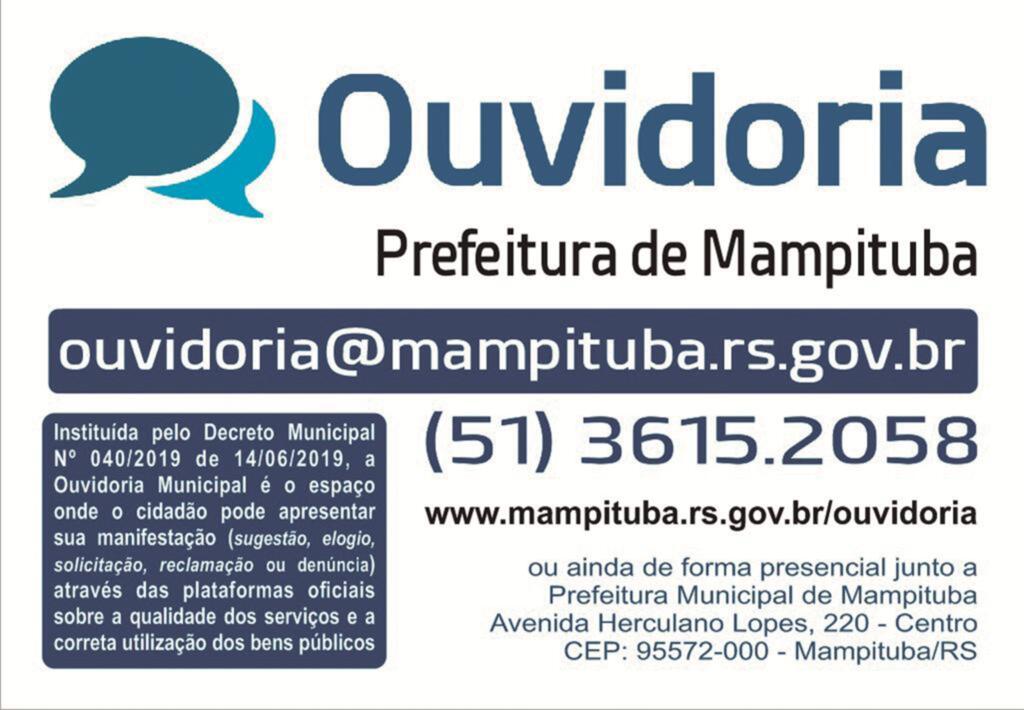 OUVIDORIA MUNICIPAL É  IMPLANTADA NA PREFEITURA DE MAMPITUBA