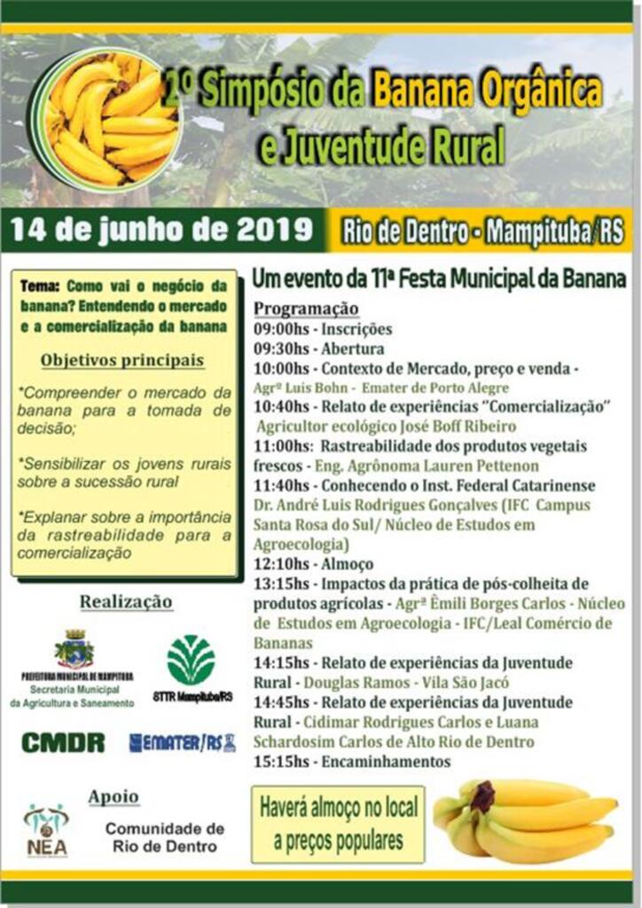 BANANA ORGÂNICA SERÁ TEMA DE SIMPÓSIO NA  11ª FESTA MUNICIPAL DA BANANA
