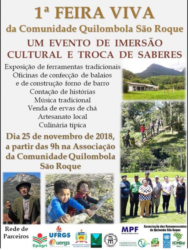 COMUNIDADE  QUILOMBOLA SÃO ROQUE REALIZA A  1ª FEIRA VIVA