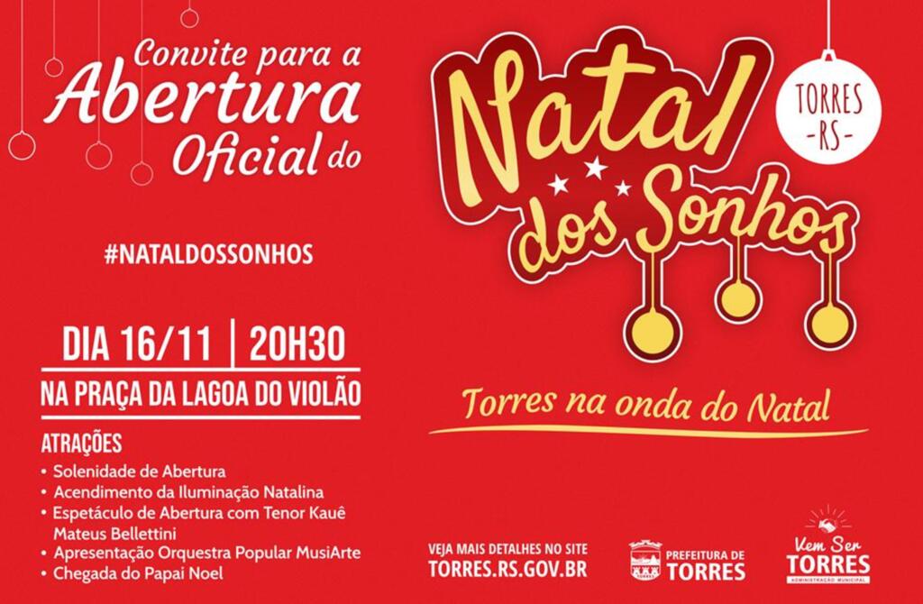 PREFEITURA DE TORRES INAUGURA A DECORAÇÃO NATALINA NESTA SEXTA-FEIRA (16)