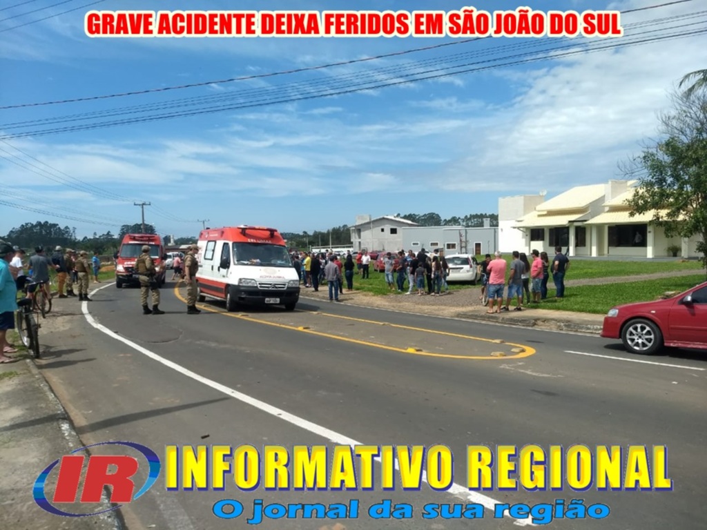 ACIDENTE DEIXA PESSOAS FERIDAS EM SÃO JOÃO DO SUL