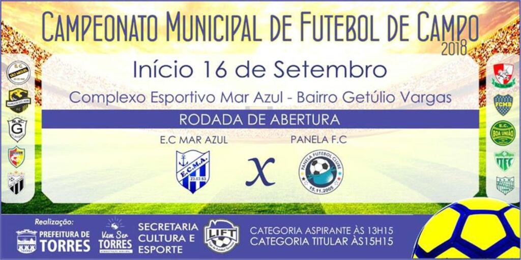 COMEÇA NESTE DOMINGO (16) O  CAMPEONATO MUNICIPAL DE FUTEBOL DE CAMPO 2018