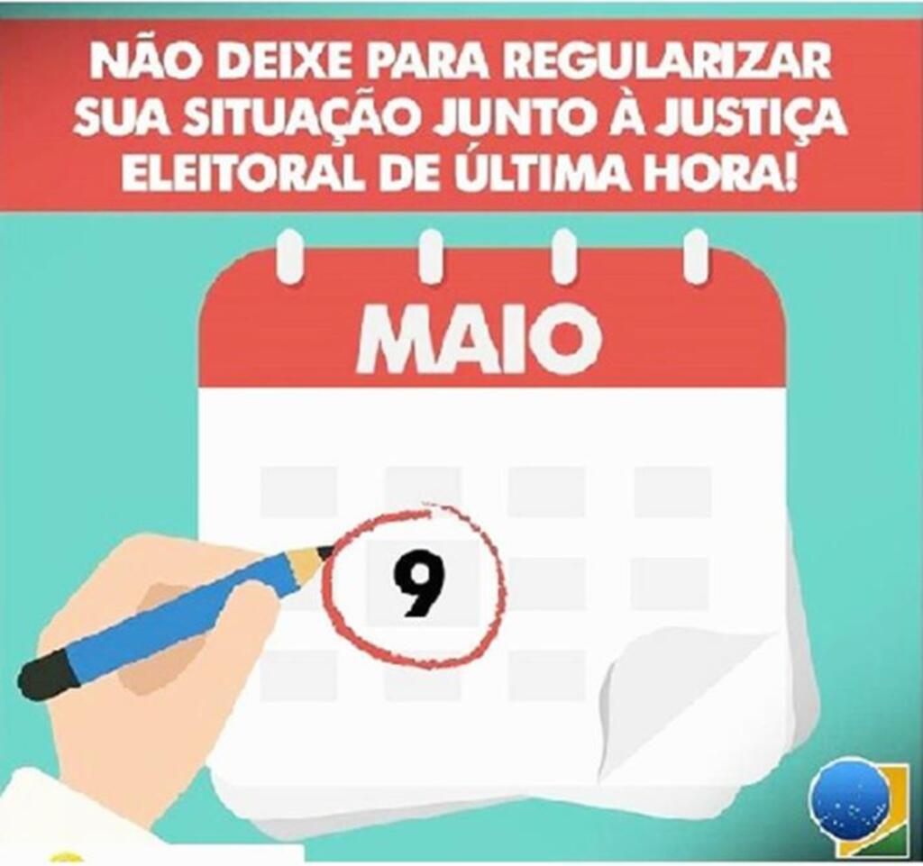 PRAZO FINAL PARA REGULARIZAÇÃO DO TÍTULO DE ELEITOR ENCERRA NO DIA 09 DE MAIO