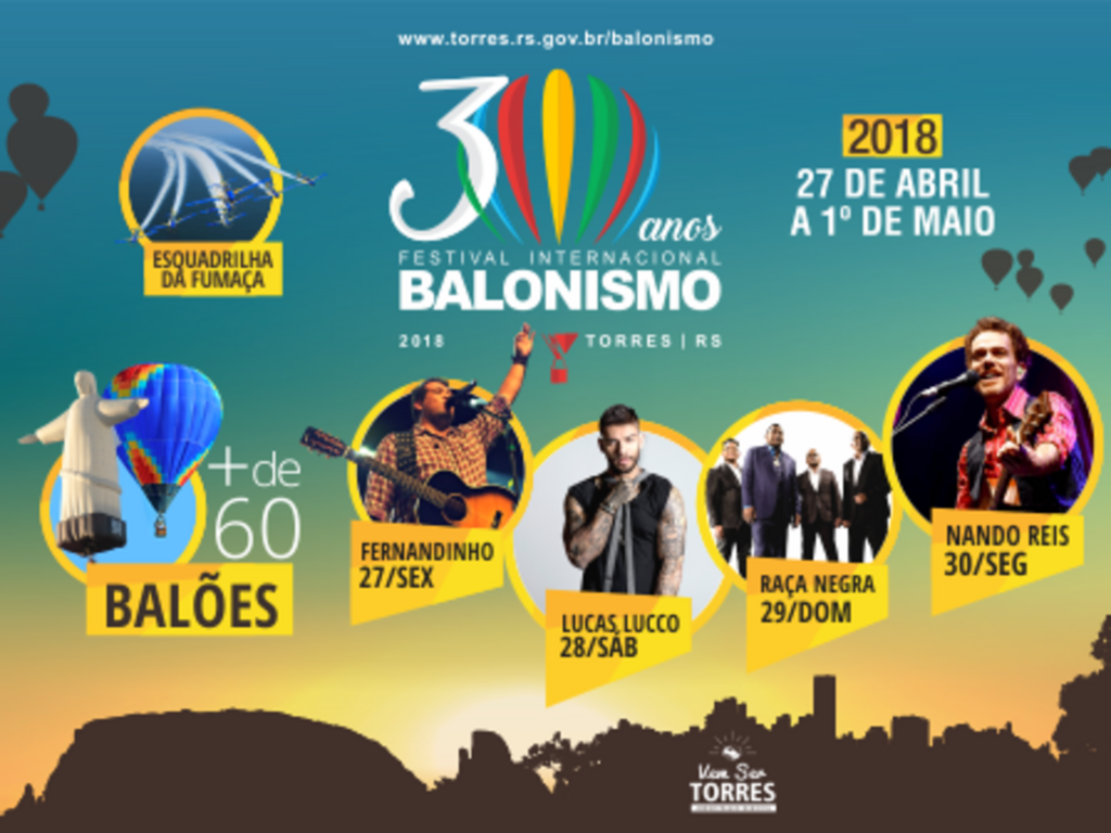 MAIS DE 60 BALÕES E QUATRO SHOWS NACIONAIS CONFIRMADOS NO 30º FESTIVAL  INTERNACIONAL DE BALONISMO