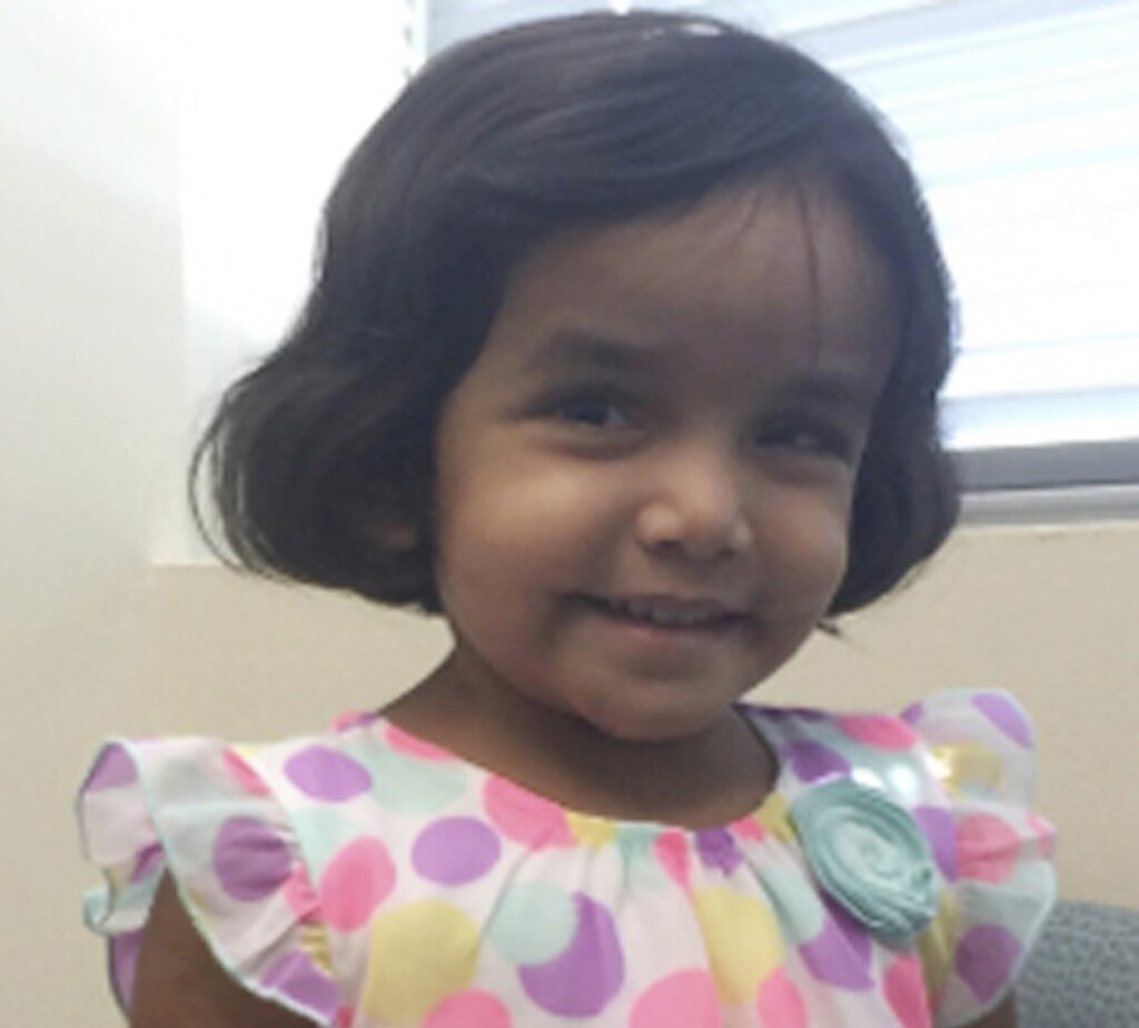  - Sherin Mathews, criança de três anos que desapareceu no Texas após ser deixada de castigo pelo pai do lado de fora de casa (Foto: Richardson Texas Police Department via AP)