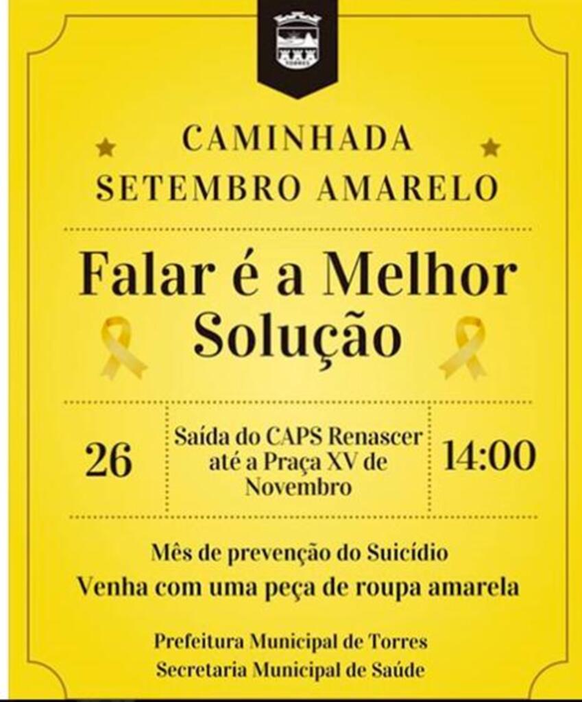 CAMINHADA DE VALORIZAÇÃO A VIDA ACONTECE DIA 26 EM TORRES
