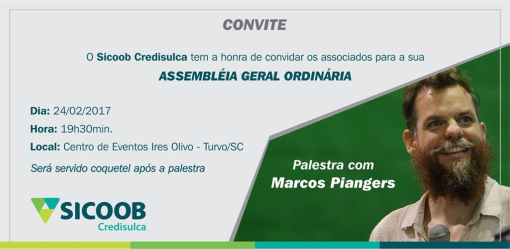 SICOOB CREDISULCA REALIZA ASSEMBLEIA GERAL ORDINÁRIA NESTA SEXTA-FEIRA
