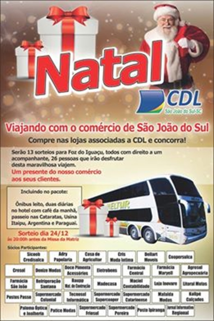 CDL DE SÃO JOÃO DO SUL REALIZA GRANDE PROMOÇÃO DE NATAL