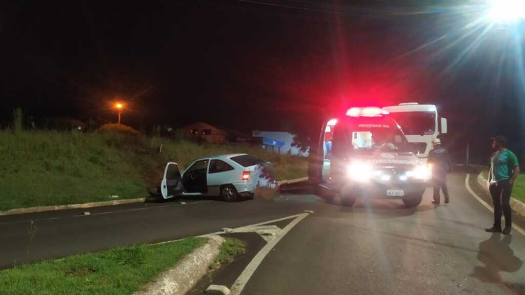 Saída de pista no Trevo da Cidasc