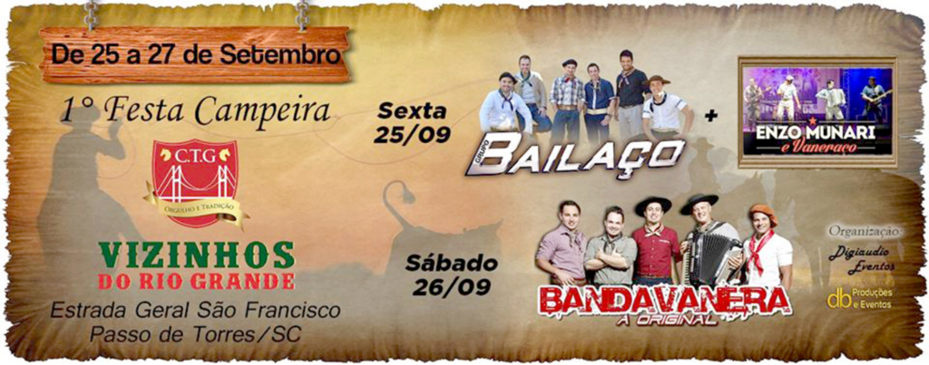1ª FESTA CAMPEIRA DO CTG VIZINHOS DO RIO GRANDE ESTÁ SENDO PREPARADA