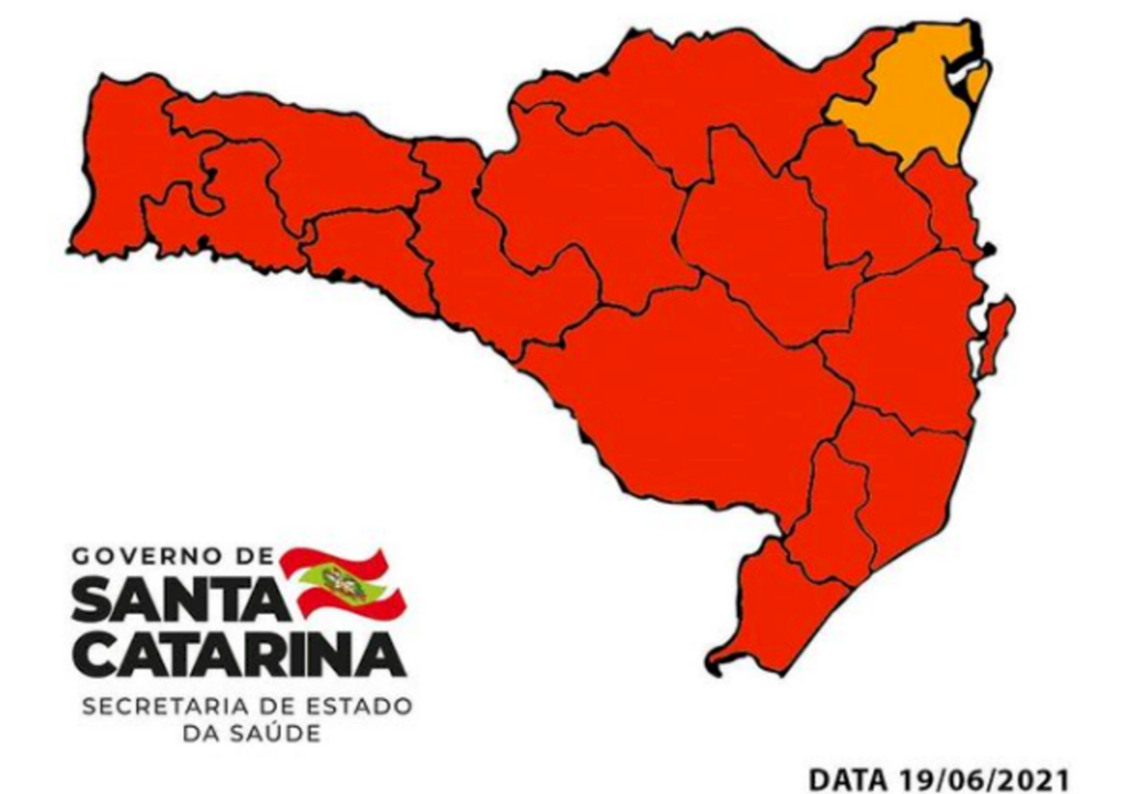 SC TEM 15 REGIÕES EM RISCO GRAVÍSSIMO PARA COVID