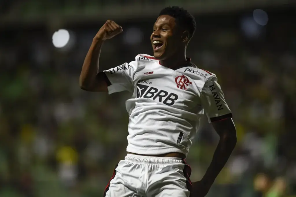  - Matheus França comemora gol pelo Flamengo — Foto: Marcelo Cortes / Flamengo