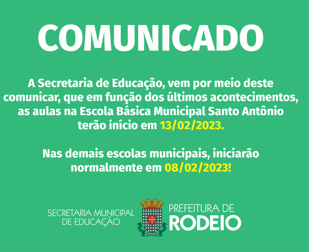 ALTERAÇÃO DO INÍCIO DO ANO LETIVO NA ESCOLA BÁSICA MUNICIPAL 