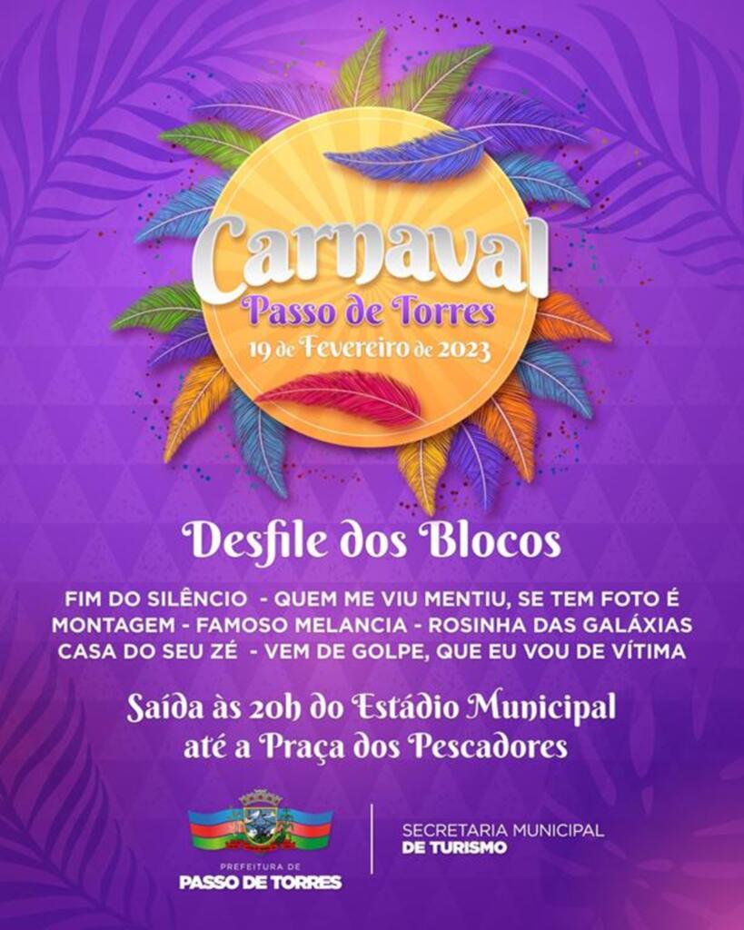 CONFIRMADOS 06 BLOCOS DE CARNAVAL EM PASSO DE TORRES