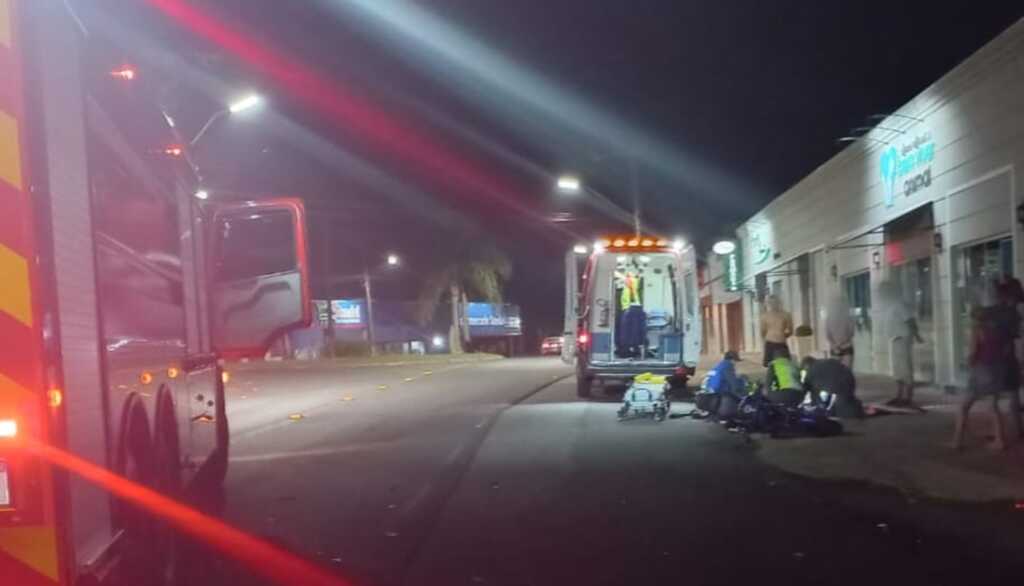 Motociclista fica ferido em acidente no Alto das Palmeiras, em Canoinhas