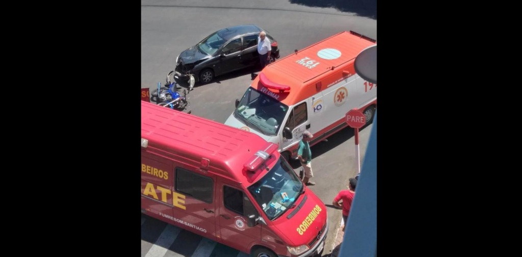 Duas pessoas ficam feridas em acidente de trânsito no Centro de Santiago