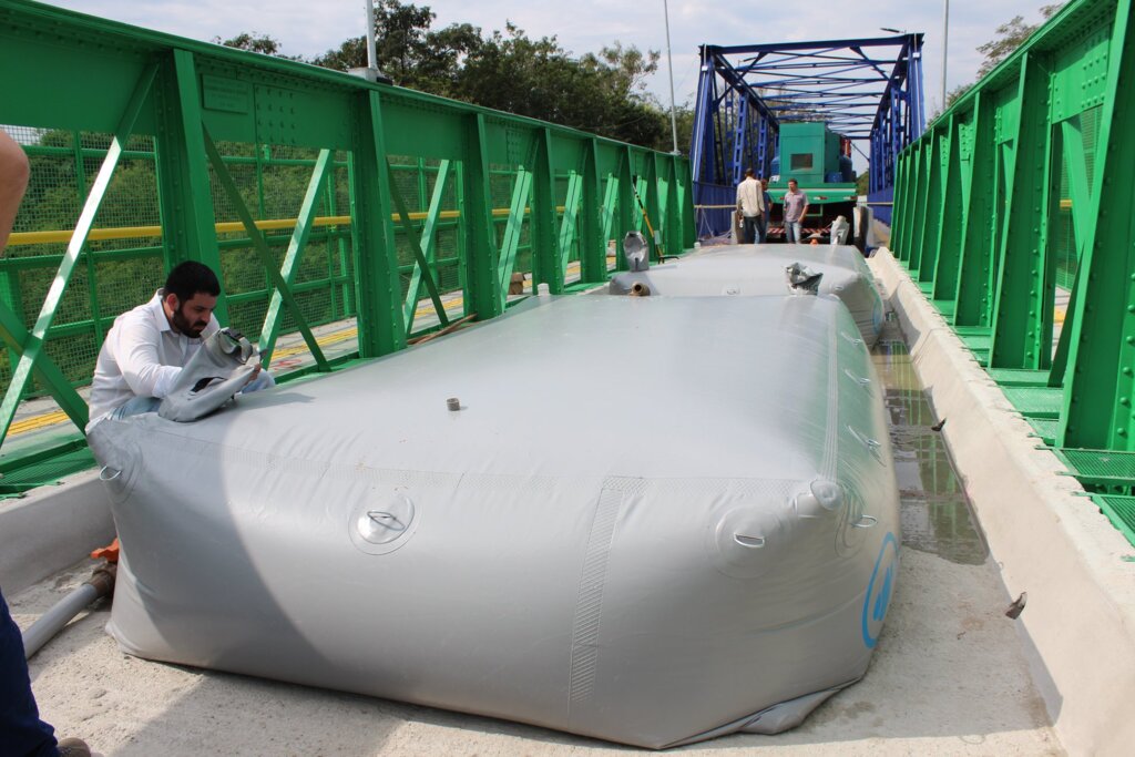 Começam os testes de carga na ponte nova de Jaguari