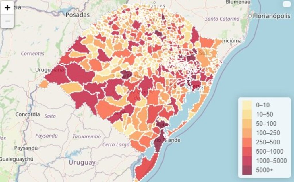 RS tem 7.587 mortes e 376.590 casos confirmados de Covid-19, aponta boletim