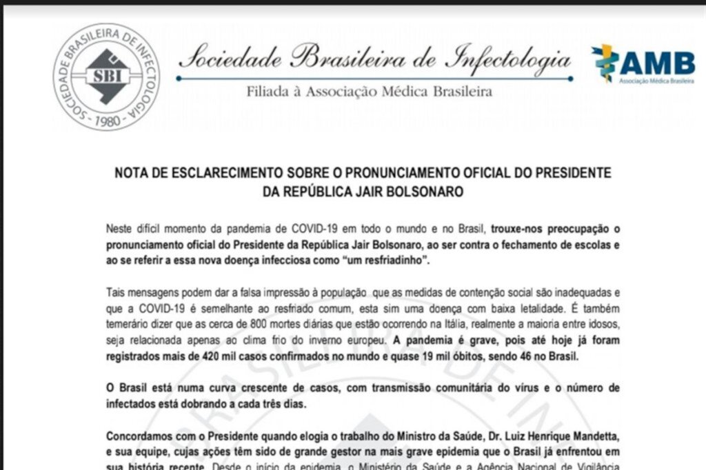 Especialistas reforçam medidas de prevenção e criticam pronunciamento de Bolsonaro