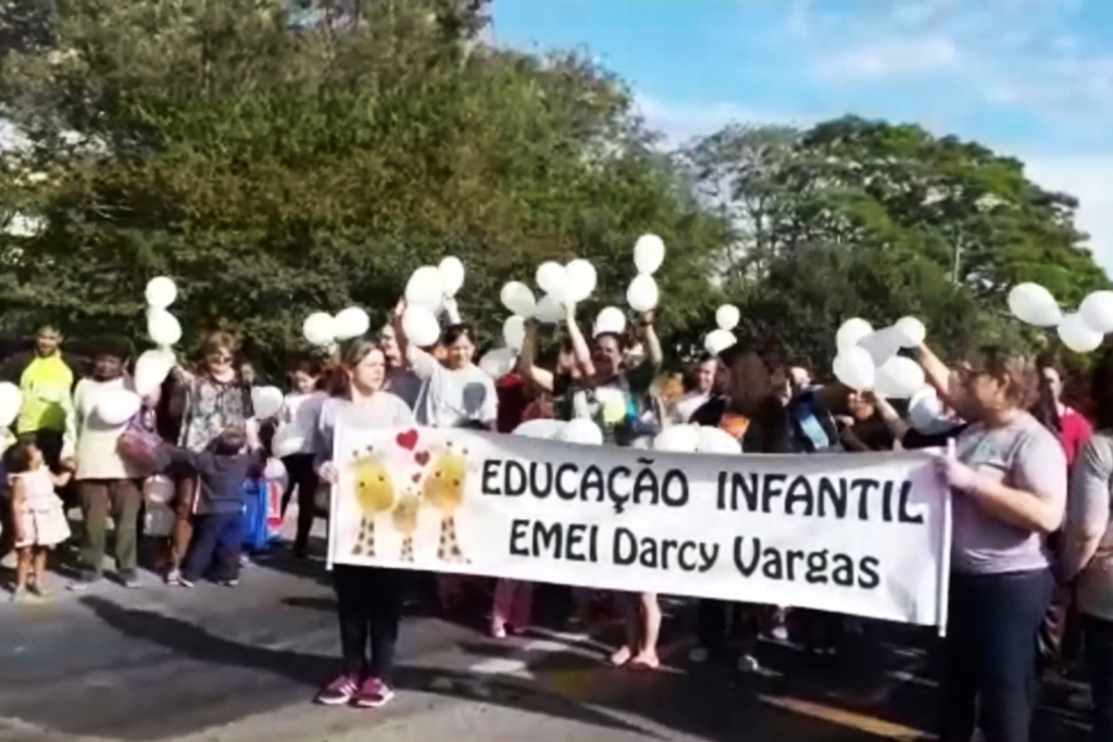 VÍDEO: após 3º arrombamento em escolinha, comunidade escolar sai às ruas por mais segurança