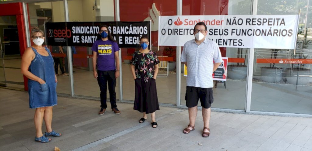 Agências do Santander paralisaram os atendimentos em Santa Maria