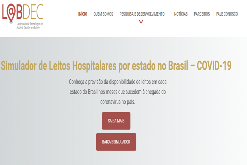 Site permite que hospitais façam simulações sobre ocupação dos leitos de UTI