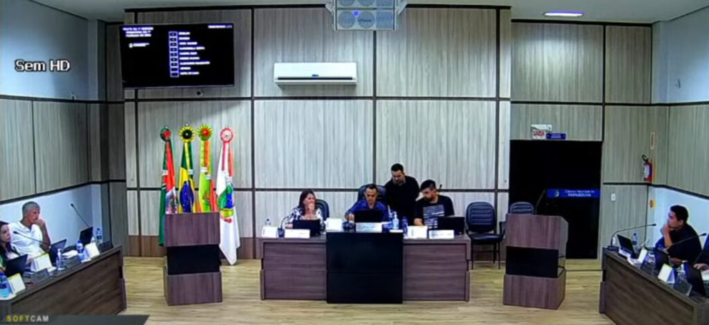 Plenário da Câmara de Papanduva na sessão desta quarta - Foto: Reprodução