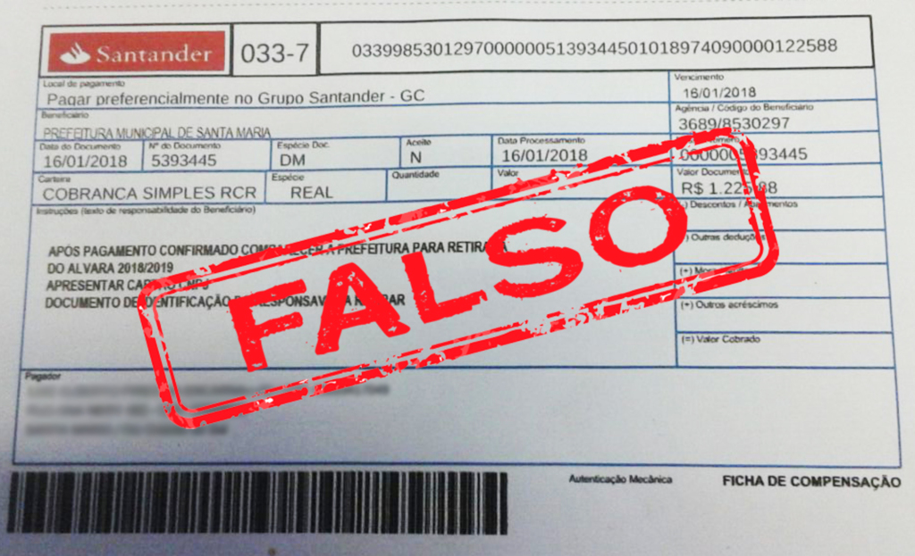 Prefeitura alerta sobre possível fraude envolvendo emissão de boletos falsos