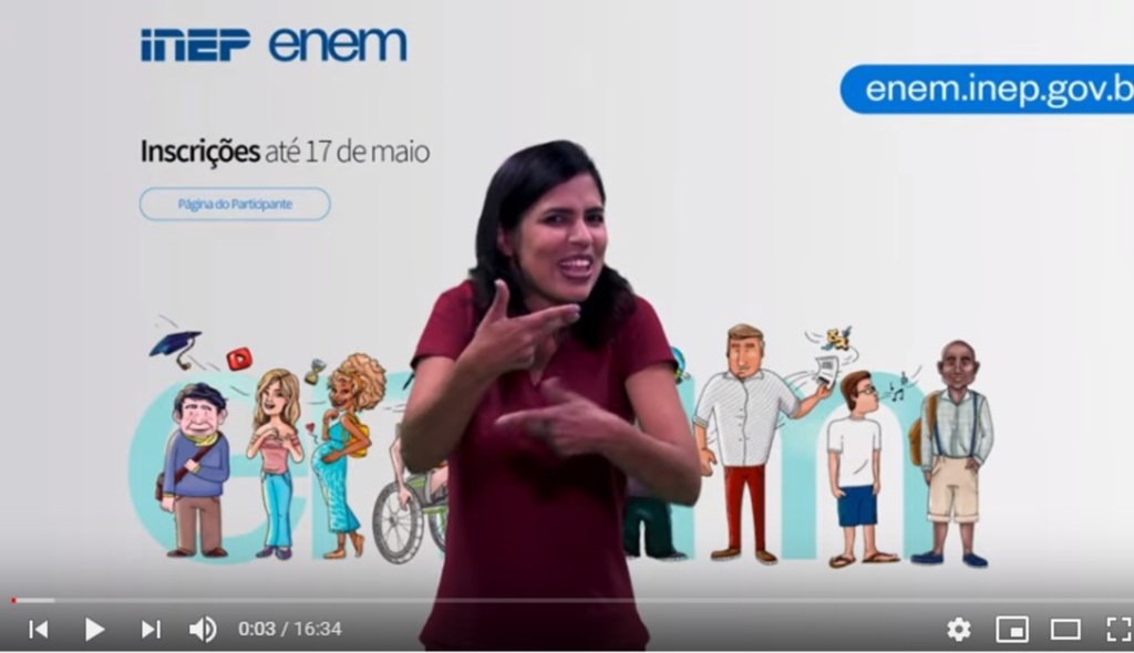 título imagem Em Língua Brasileira de Sinais, Inep lança vídeo que ensina a fazer a inscrição no Enem