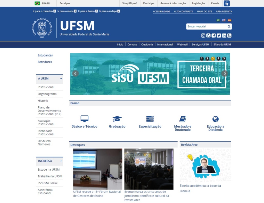 UFSM lança novo site com mais acessibilidade e segurança