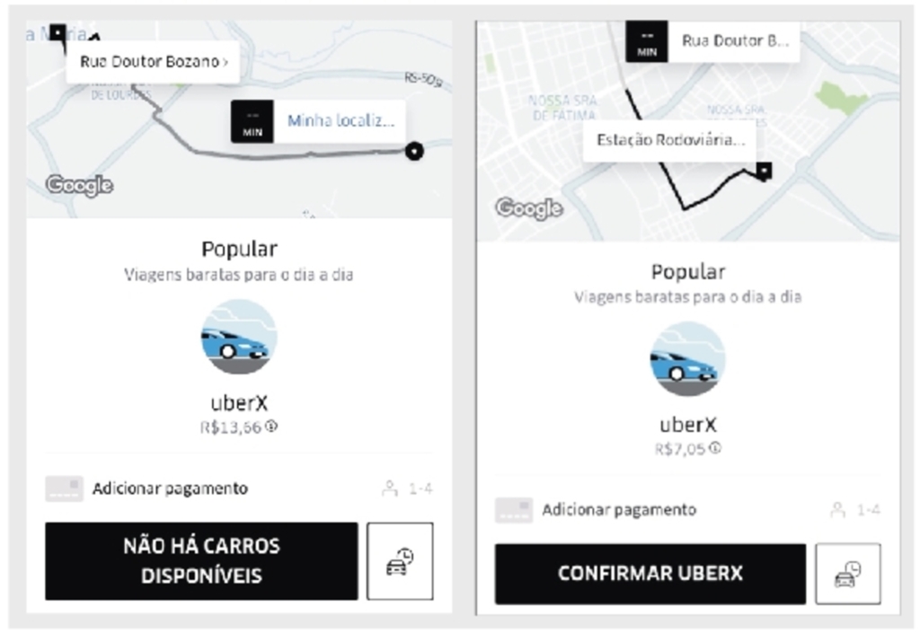 Fotos: Reprodução - Uber começou a funcionar no final de fevereiro em Santa Maria