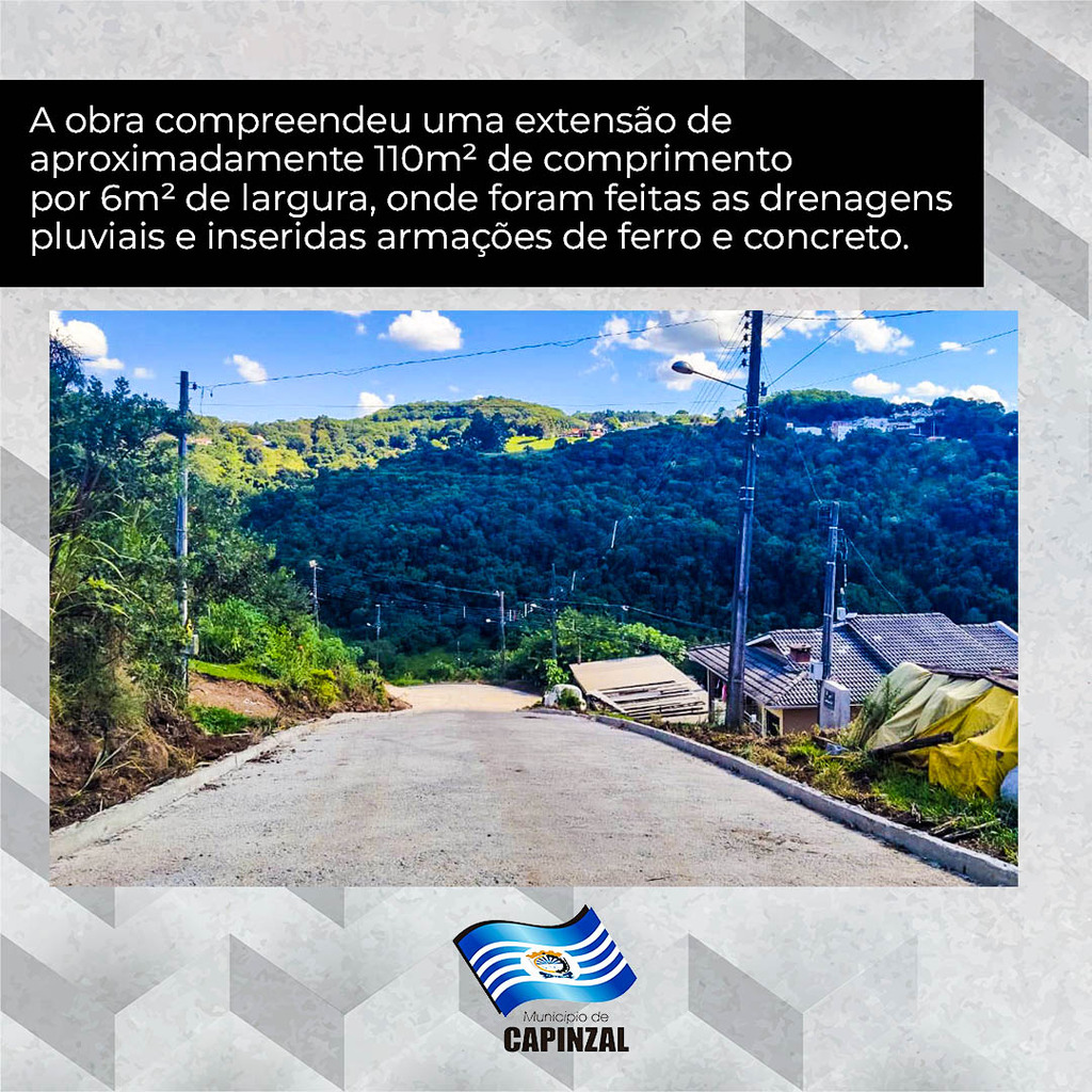 𝗙𝗜𝗖𝗢𝗨 𝗘𝗫𝗖𝗘𝗟𝗘𝗡𝗧𝗘! 
A Secretaria de Infraestrutura de Capinzal desenvolveu a concretagem da Rua Alcino José da Silva, no Loteamento São Roque