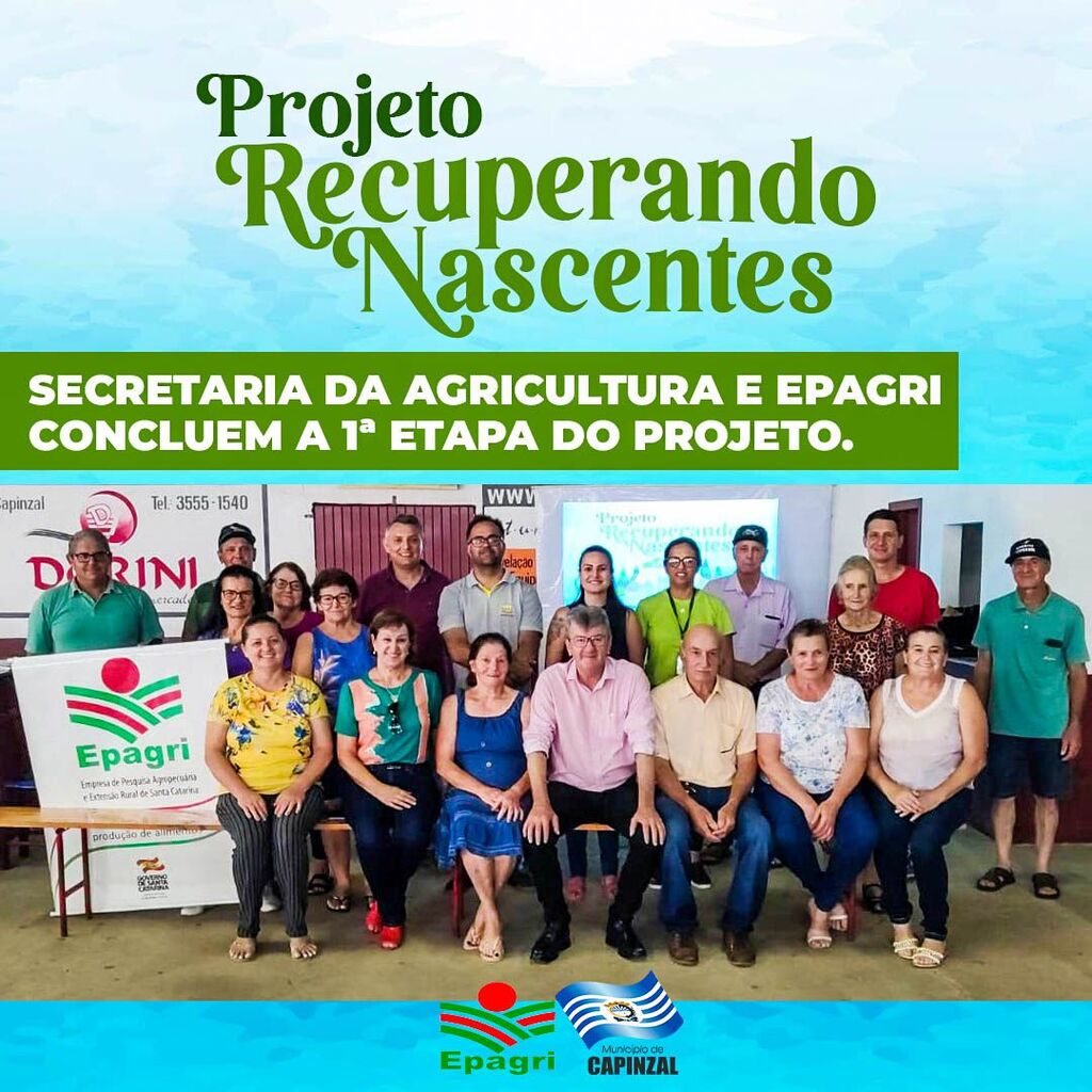 Recuperação de nascentes: 
Secretaria da Agricultura e Apagri concluem a primeira etapa do projeto em Capinzal