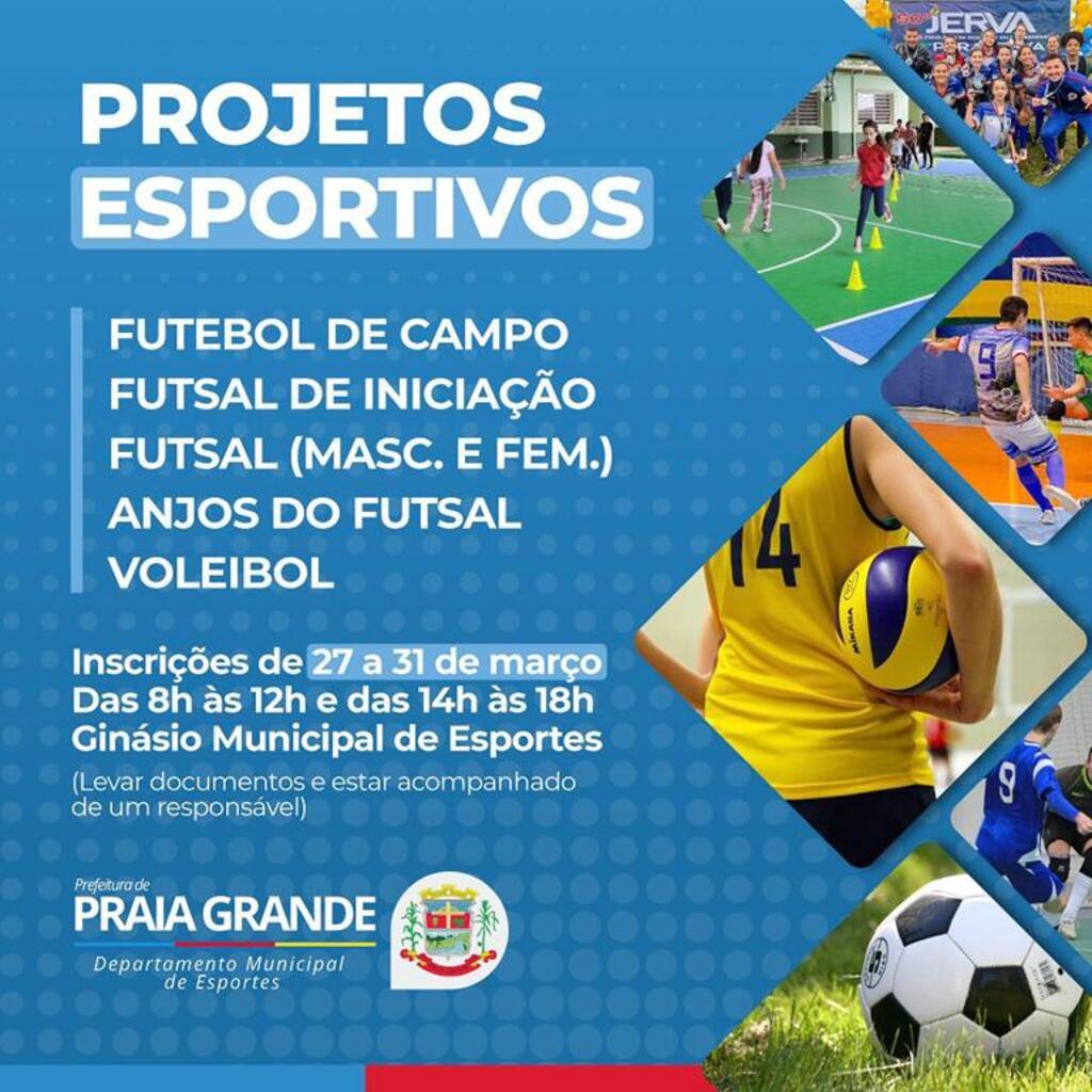 INSCRIÇÕES ABERTAS PARA PROJETOS ESPORTIVOS NO MUNICÍPIO DE PRAIA GRANDE
