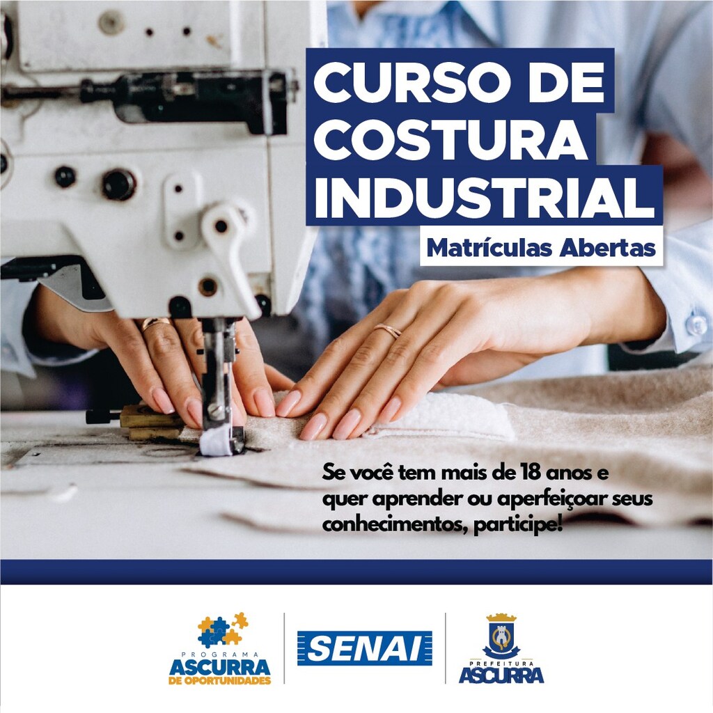 Inscrições abertas para os Cursos de Costura Industrial Básica!