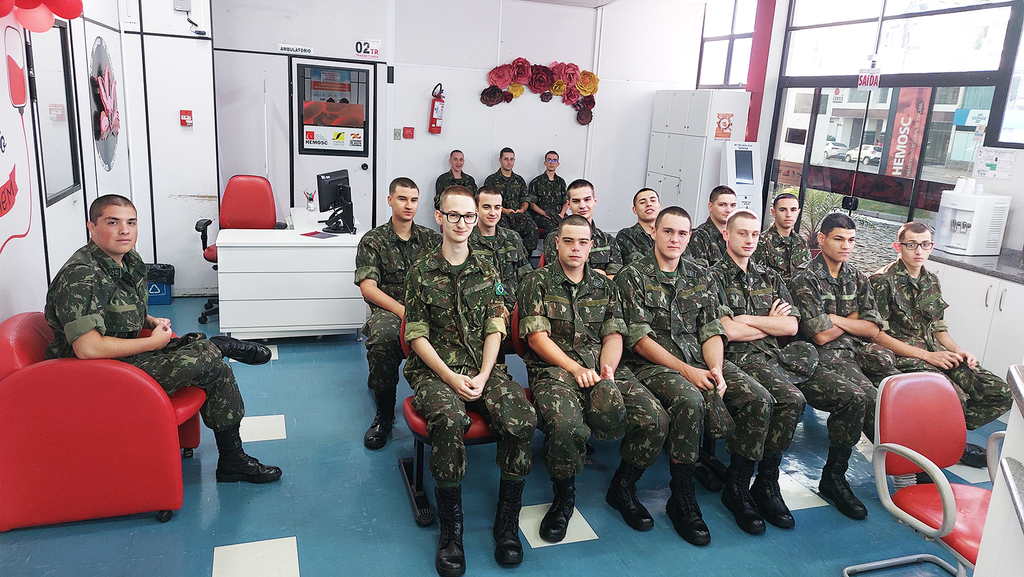 Tiro de Guerra de Joaçaba realiza campanha de doação voluntária de sangue entre os Atiradores