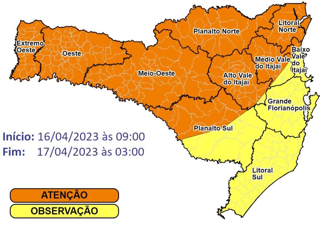 Defesa Civil alerta para a possibilidade de temporais neste domingo