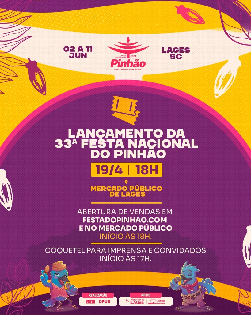 Lançamento da Festa Nacional do Pinhão, com presença de artista nacional